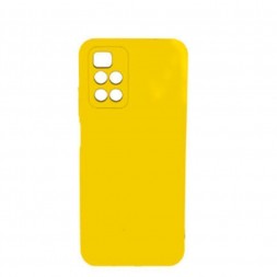 Чехол силиконовый для Xiaomi Redmi Note 11 c защитой камеры, жёлтый
