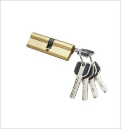 Личинка для замка, цилиндровый, ключ C70 - 70 мм, полированная латунь