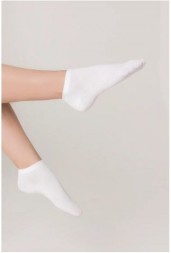 Летние женские короткие носки размер 36-42, белые (12 пар)