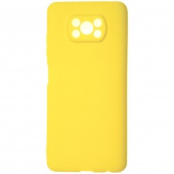 Чехол силиконовый для Xiaomi Poco X3 c защитой камеры, жёлтый