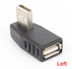 Угловой переходник USB (папа-мама), левый