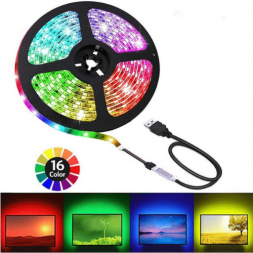 Светодиодная RGB лента для телевизора и интерьера, 16 цветов, 5 метров