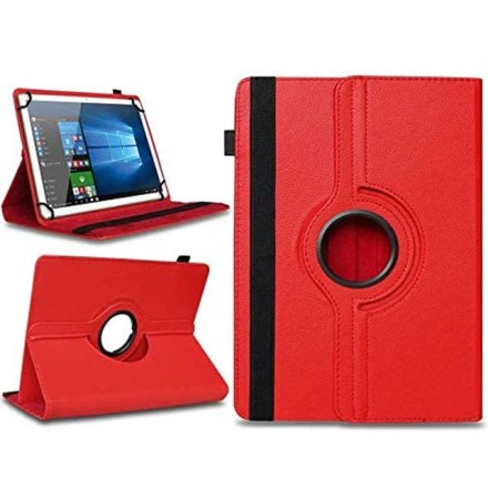 Чехол книжка поворотная универсальная для планшетов до 10 дюймов, красный