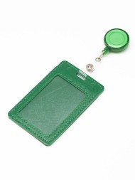 Обложка-карман для проездных школьных карт на рулетке зеленый, 2 шт