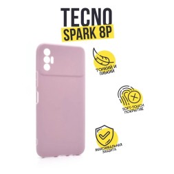 Чехол силиконовый для Tecno Spark 8p, пыльно-розовый