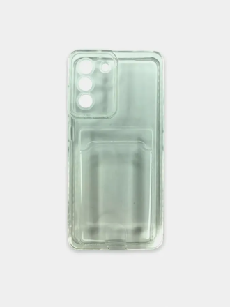 Чехол силикиновый для Samsung Galaxy S21 Plus с карманом для карты, прозрачный