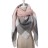 Клетчатый шарф-платок женский кашемировый, темно-серый
