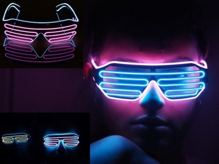 Светодиодyые очки светящиеся в темноте