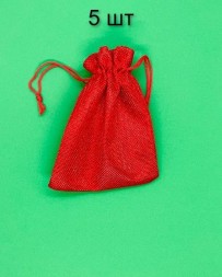 Сувенирный/подарочный/таро мешочек 15x12см 5 шт в наборе, красный