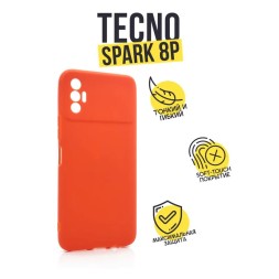 Чехол силиконовый для Tecno Spark 8p, оранжевый