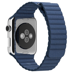 Кожаный магнитный ремешок для Apple Watch 38mm/40mm/41mm, синий