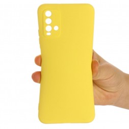 Чехол силиконовый для Xiaomi Redmi 9T c защитой камеры, жёлтый
