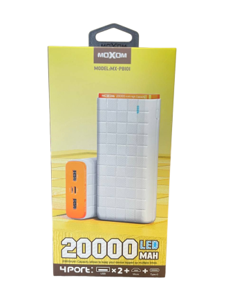 Внешний аккумулятор 20000 mAh Moxom MXPB101, белый