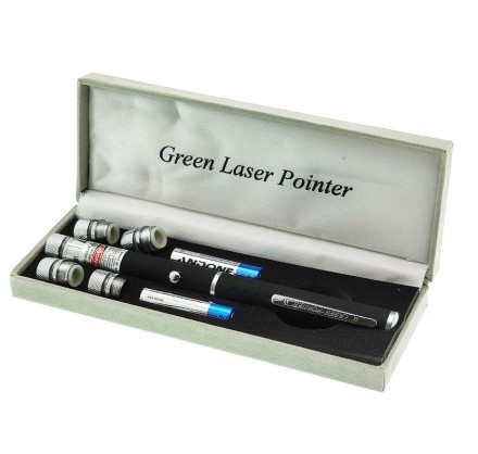 Лазерная указка зеленая Green Laser Pointer со сменными насадками