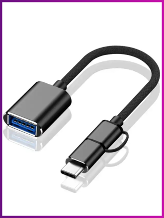 Адаптер OTG 2 в 1 Micro USB/ Type-C KIN KY 216