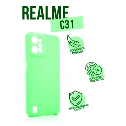 Чехол силиконовый для Xiaomi Realme C31, салатовый