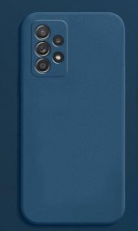 Чехол силиконовый c защитой камеры для Samsung Galaxy A73, темно-синий