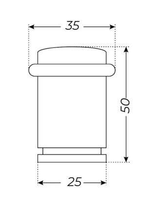 Упор ограничитель дверной напольный 50mm высота, серебряный