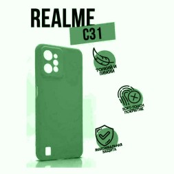 Чехол силиконовый для Realme C31, темно-зеленый