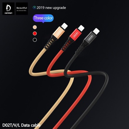 Кабель USB DENMEN D02E 3 в 1 для iPhone/Micro/Type C