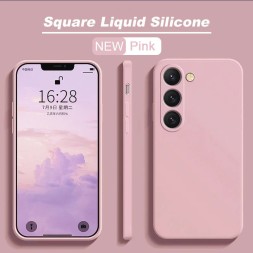 Чехол бархатный Silicone Cover для Samsung Galaxy S24 Plus, розовый