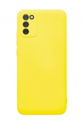 Чехол силиконовый для Samsung Galaxy A03s c защитой камеры, жёлтый