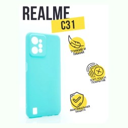 Чехол силиконовый для Realme C31, бирюзовый