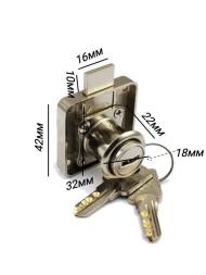 Замок и защелка мебельная с ключами - 10 ШТ.